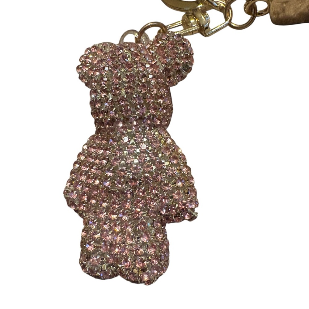Sparkling Pink Bear Bag Charm - Picture 3 of 6